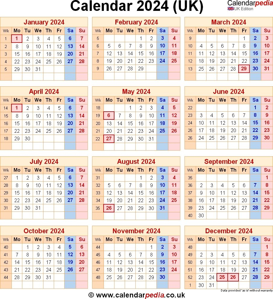 2024 Annual Calendar May 2024 Calendar - 2024 Calendar Showing Week Numbers Uk