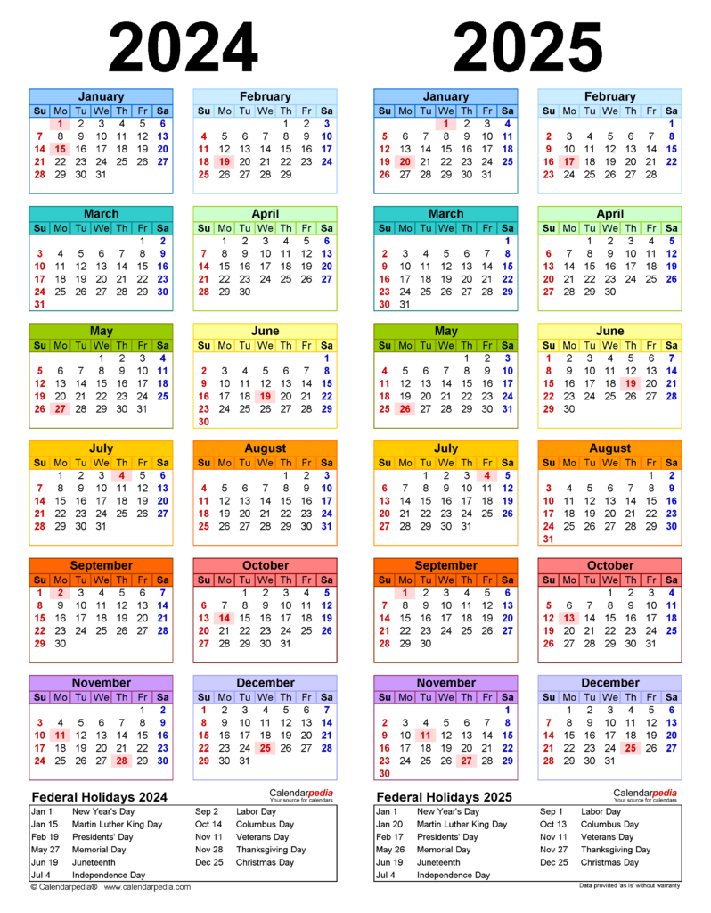 2024 Calendar 2025 Printable Pdf Emma Norina - 2024 And 2025 Calendar With Week Numbers