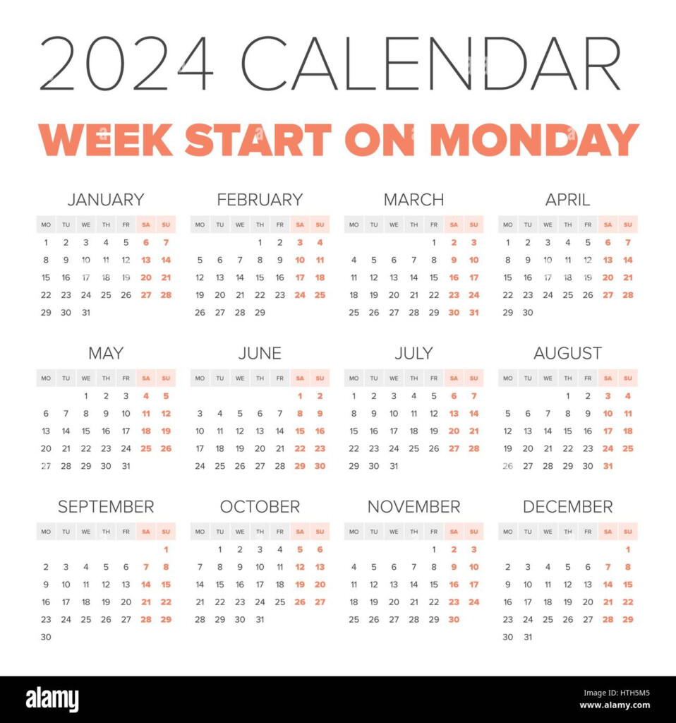 2024 Calendar Template Monday To Sunday Best Perfect Most Popular  - Calendar With Week Numbers 2024 Start Monday