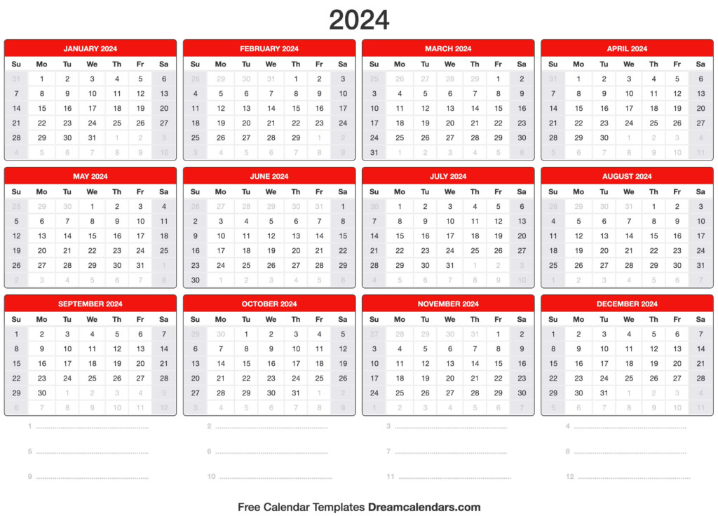 2024 Calendar With The Weeks Numbered Online Pansy Beatrice - 2024 Yearly Calendar With Weeks Numbered