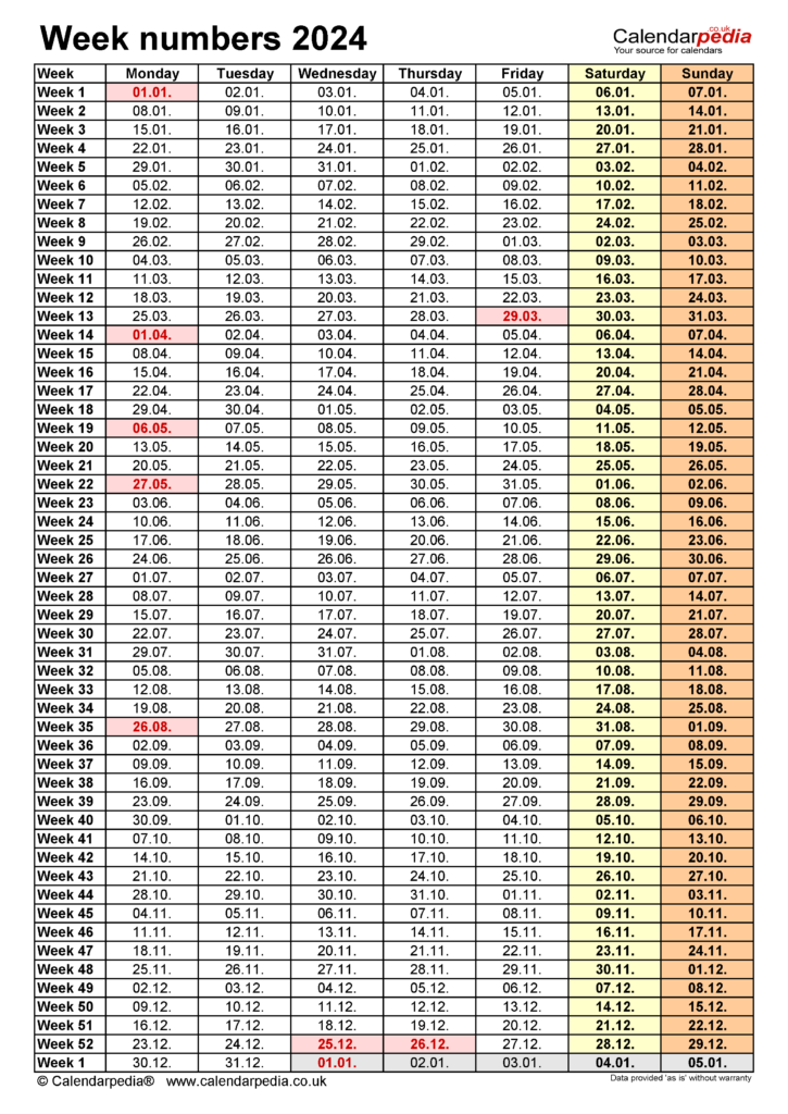 2024 Calendar With Week Numbers Excel - Template Excel 2024 Calendar With Week Numbers Printable