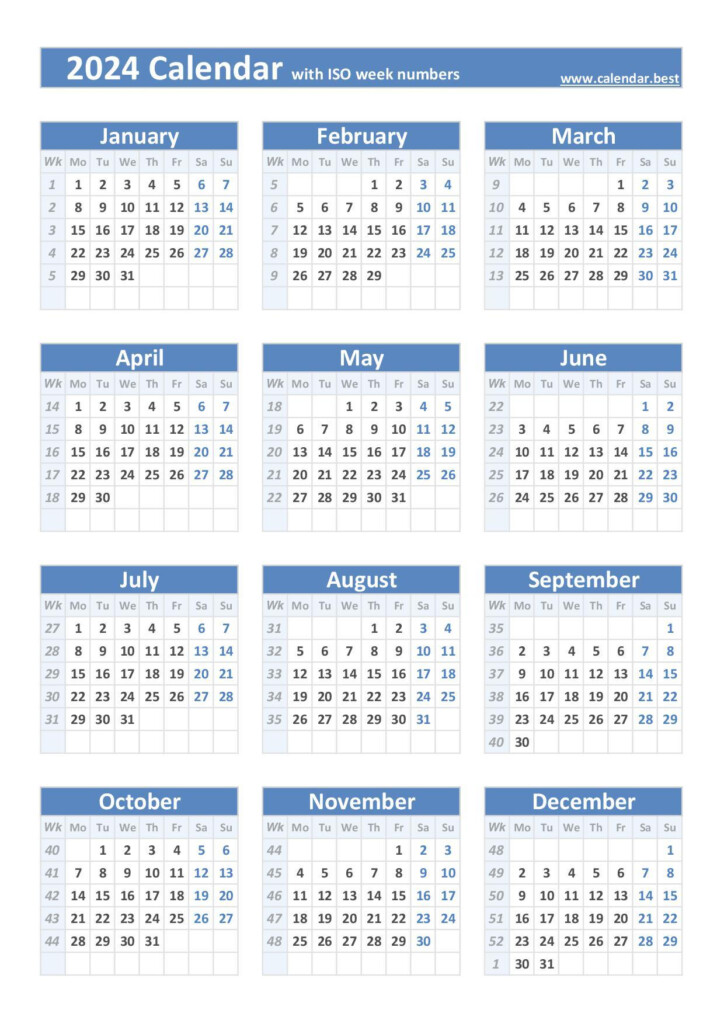 2024 Calendar With Week Numbers US And ISO Week Numbers  - Iso Calendar Week Numbers 2024