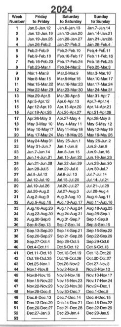 2024 Timeshare Week Calendar Allyce Abigael - Time Share Week Numbers Calender 2024