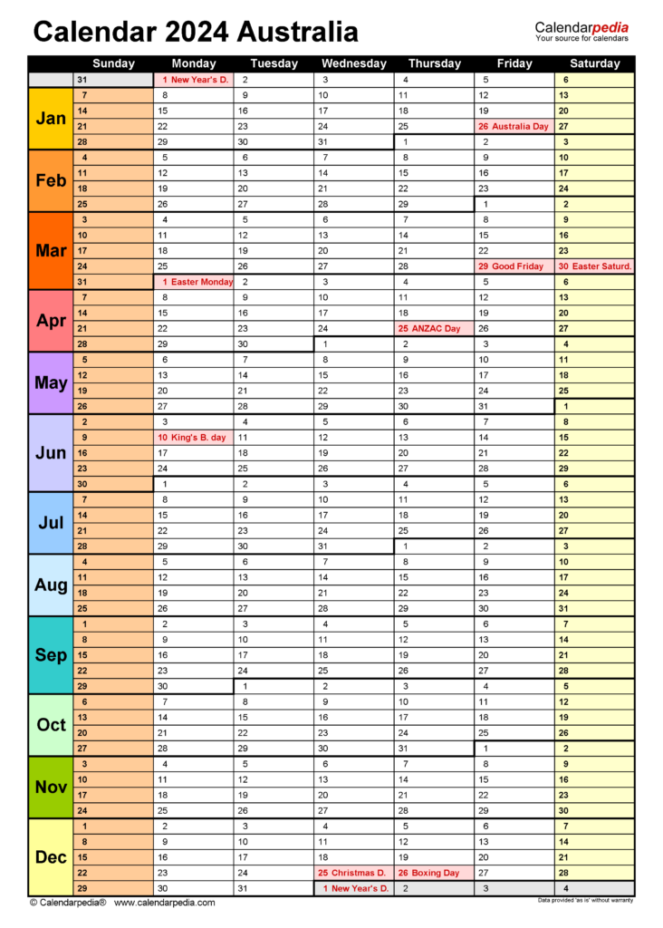 Australia Calendar 2024 Free Printable Excel Templates - Calendar With Week Numbers 2024 Australia