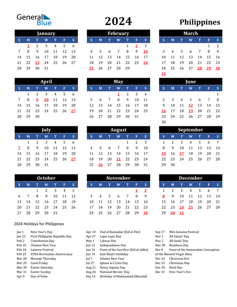 Calendar 2024 Calendar With Holidays Easy To Use Calendar App 2024 - Calendar 2024 With Week Numbers Philippines