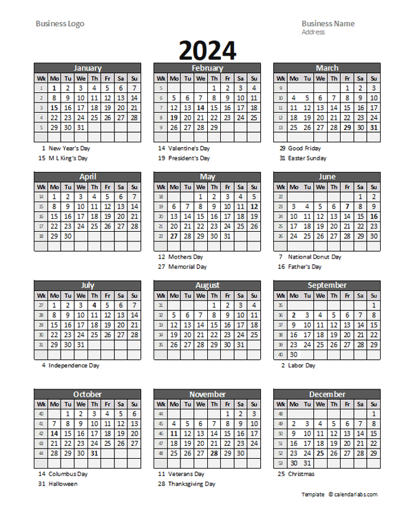 Calendar 2024 With Week Numbers 2024 Calendar Printable - 2024 Calendar Listing Week Numbers