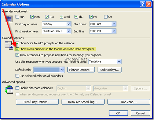 How To Add Week Numbers To Microsoft Outlook Calendar Groovypost - Add Week Numbers To Outlook Calendar 2024