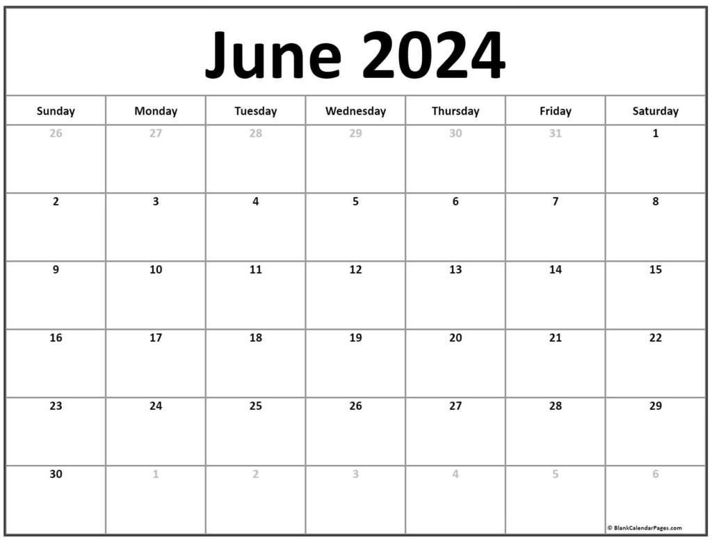 Printable Calendar Of June 2024 A Comprehensive Guide June 2024  - June 2024 Calendar Showing Week Numbers