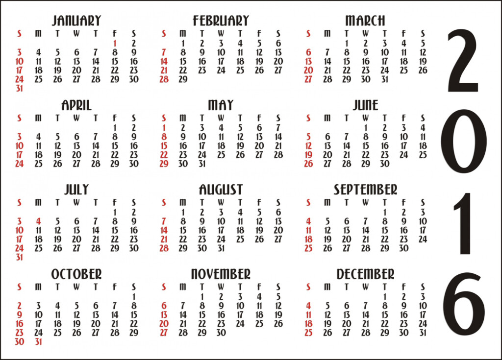 12 Month Calendar 2016 Free Stock Photo Public Domain Pictures - 12 Month Calendar 2016 With Week Numbers