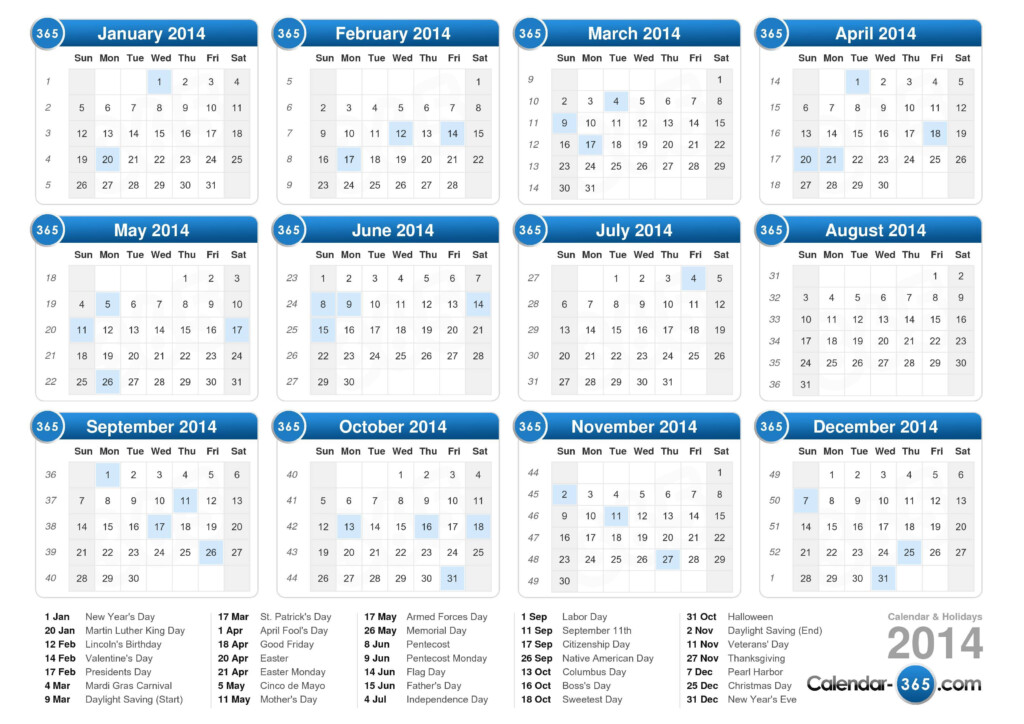 2014 Calendar - Calendar With Week Numbers 2014 Excel