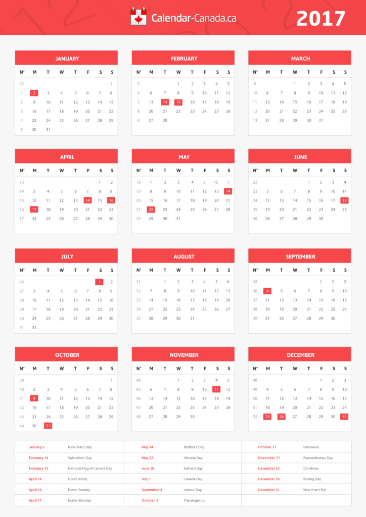 2015 Calendar Canada - 2015 Calendar Canada Week Numbers