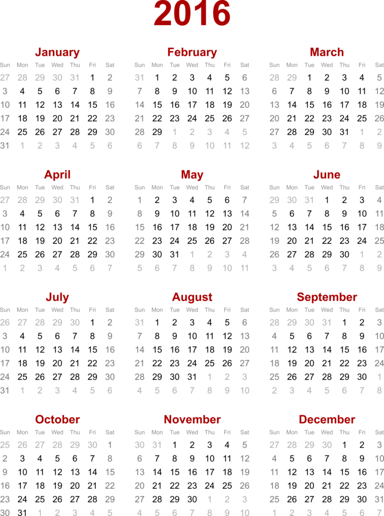 2016 Calendar - 2016 Calendar With Week Numbers Usa