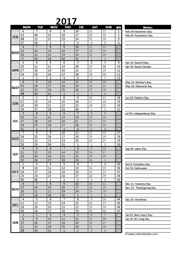 2017 Accounting Month End Close Calendar Free Printable Templates - Accounting Calendar 2017 With Week Numbers