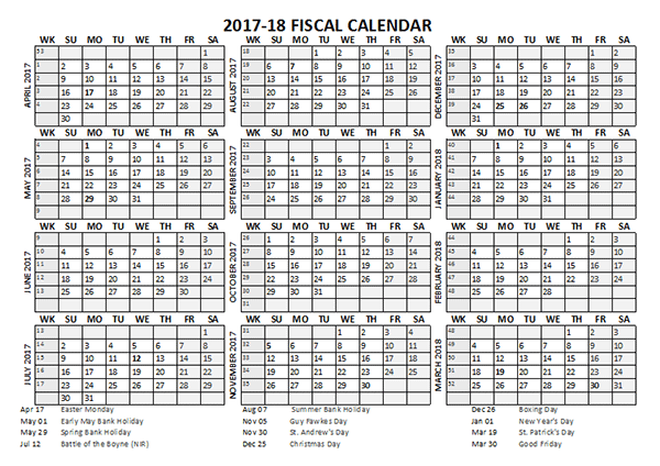 2017 Fiscal Calendar Template Starts At April Free Printable Templates - 2017 Fiscal Calendar With Week Numbers