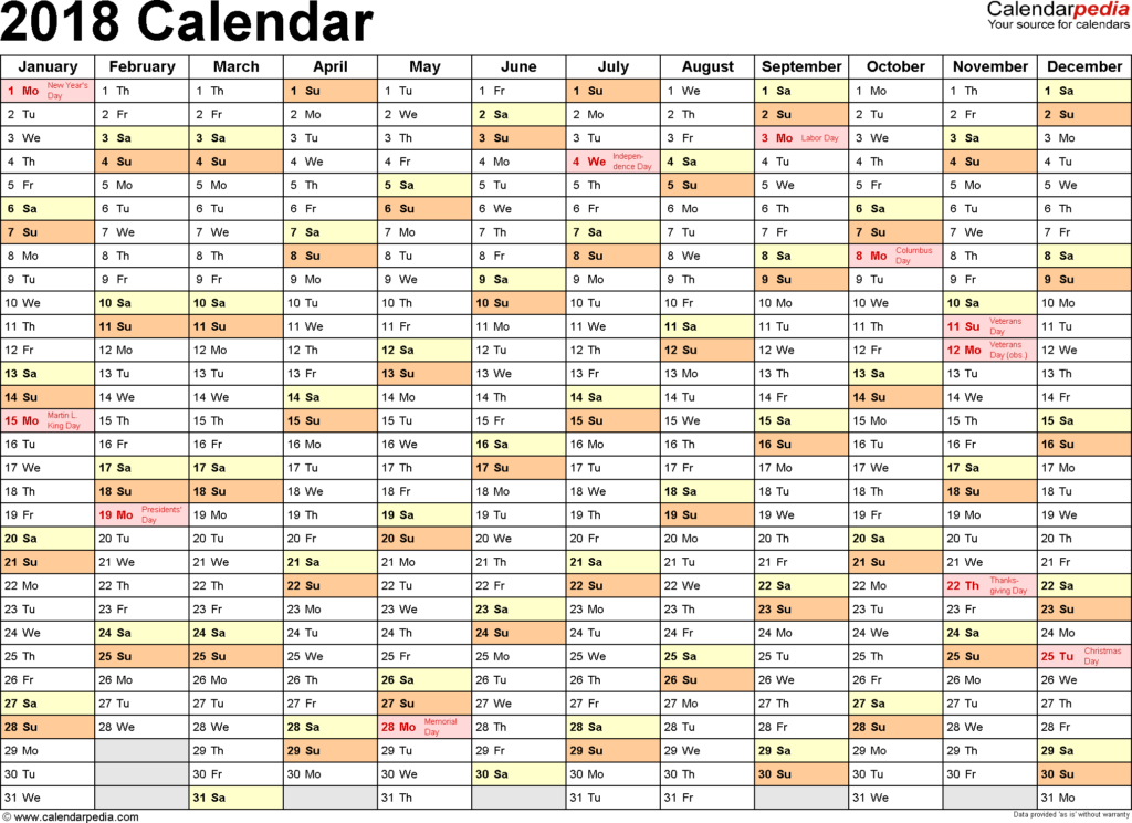 2018 Calendar Download 17 Free Printable Excel Templates xlsx  - 2018 Calendar Excel Templates With Week Numbers