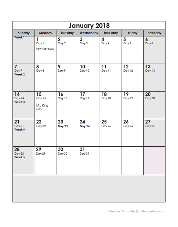 2018 Calendar With Julian Dates Free Printable Templates - Calendar 2018 With Julian Dates And Week Numbers