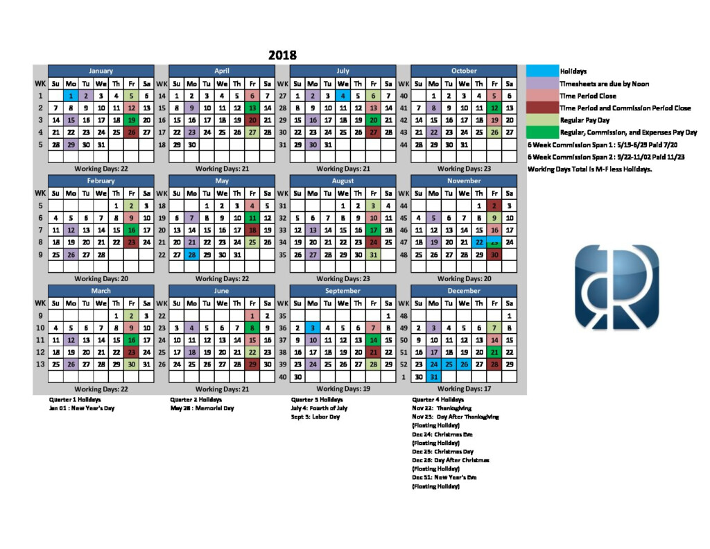 2018 Payroll Calendar Right Resources - Payroll Calendar 2018 With Week Numbers