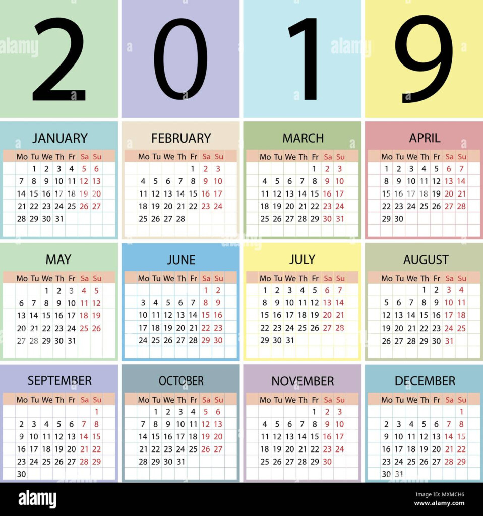 2019 Calendar With Week Numbers Printable - 2019 Calendar With Week Numbers