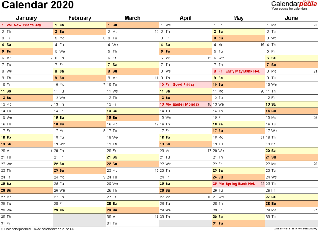 2020 Printable Calendar With Week Numbers Uk Example Calendar Printable - Calendar 2020 Week Numbers Uk