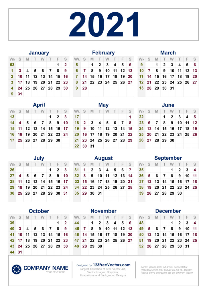 2021 Calendar With Week Numbers Customize And Print - Year To Date Calendar With Week Numbers