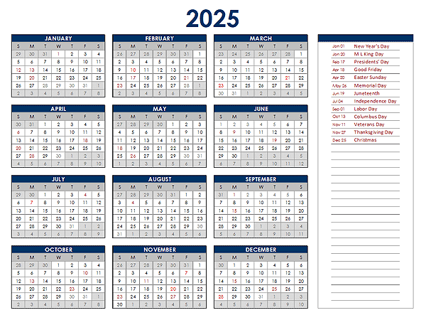 2025 Calendar Excel One Page Template Free Jania Ariella - Template Excel 2025 Calendar With Week Numbers Excel