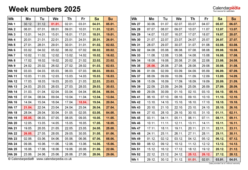 2025 Calendar With Week Numbers Excel Pdf File Sande Cordelia - 2025 Calendar Printable With Week Numbers