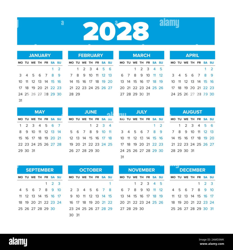 2028 Calendar - 2028 Calendar With Week Numbers