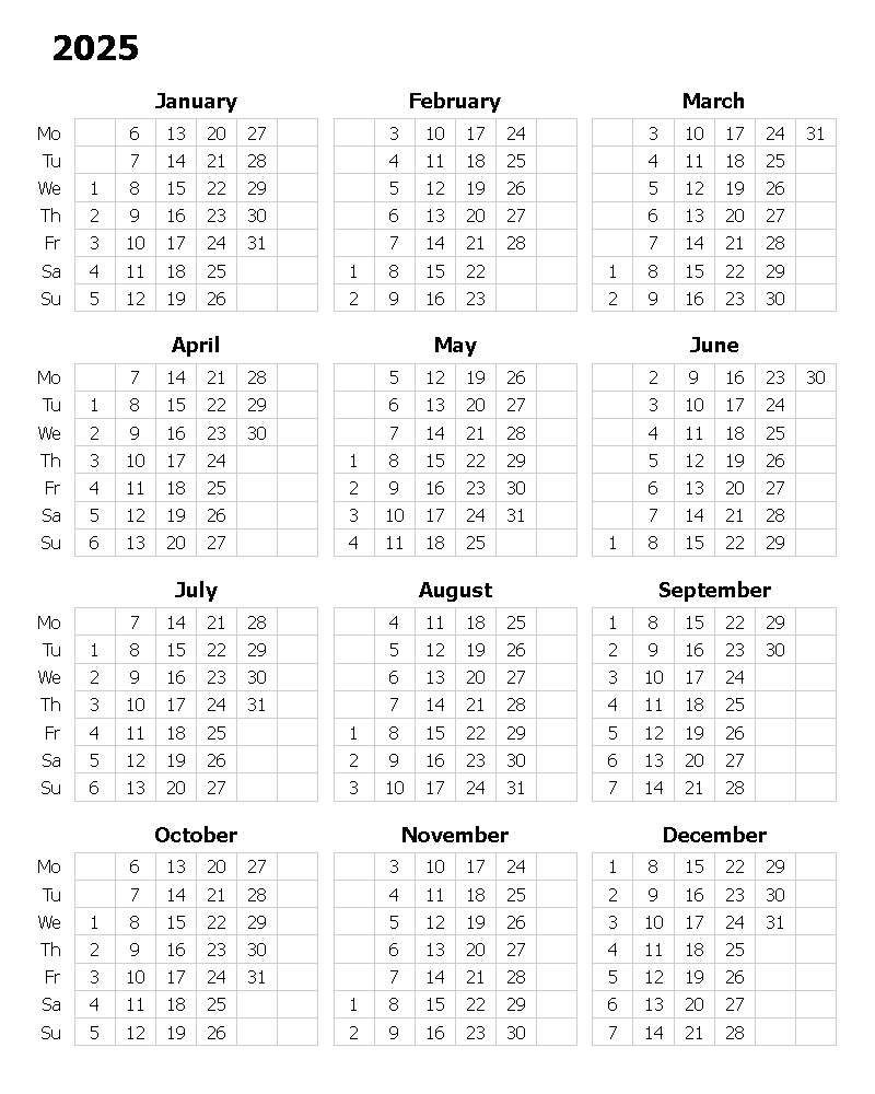 Anny Studio - Annystudio Calendar 2025 With Week Numbers