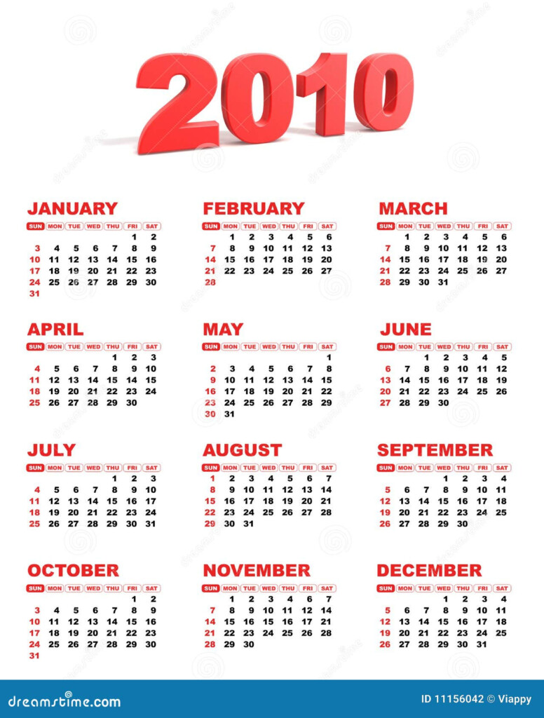 Calendar 2010 Eng Stock Illustration Illustration Of Prospective  - Week Numbers 2010 Calendar