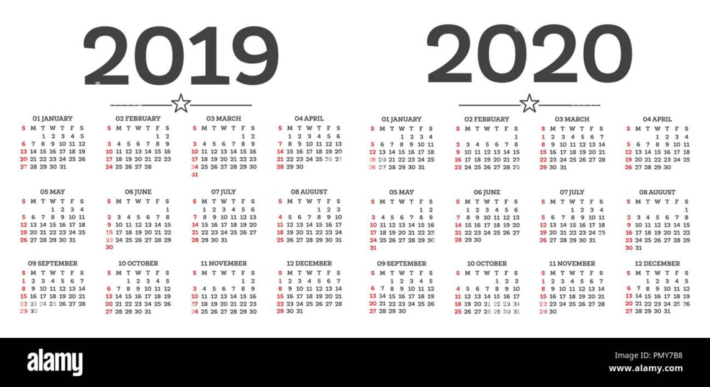 Calendar With Week Numbers 2019 2020 - Calendar With Week Numbers 2019 And 2020