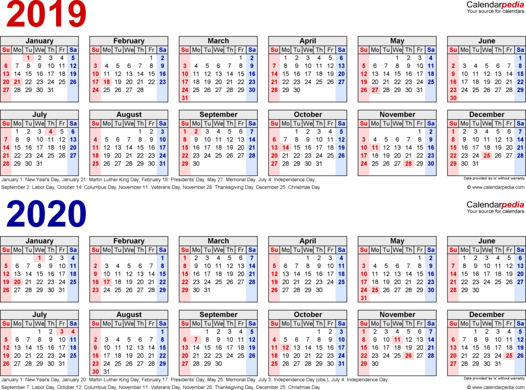 Calendar With Week Numbers 2019 2020 - Calendar With Week Numbers 2019 And 2020