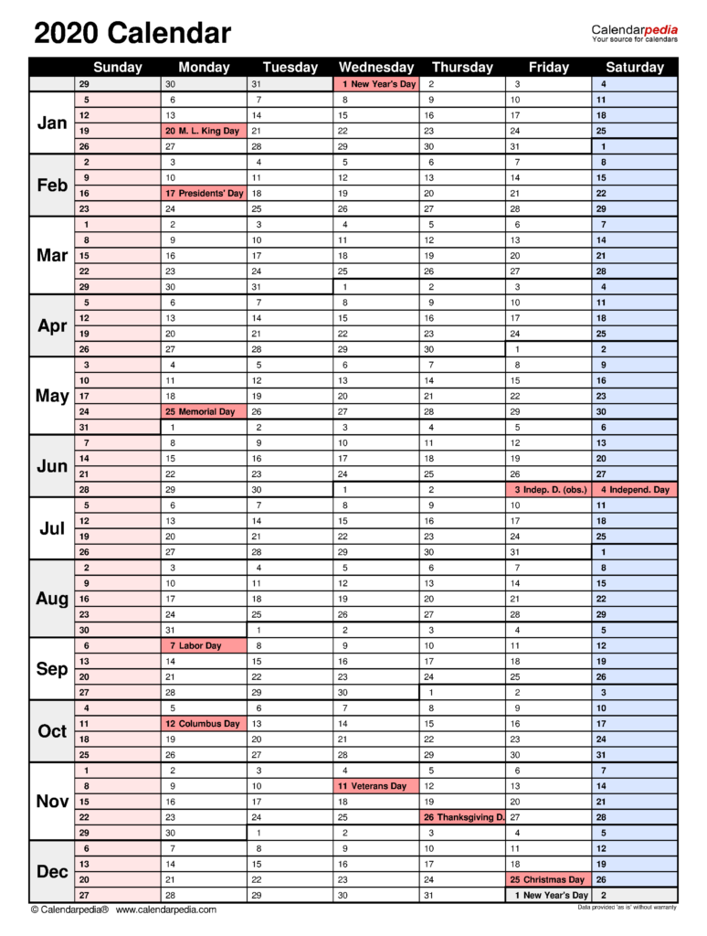 Calendar With Week Numbers 2020 Excel - 2020 Calendar In Excel With Week Numbers