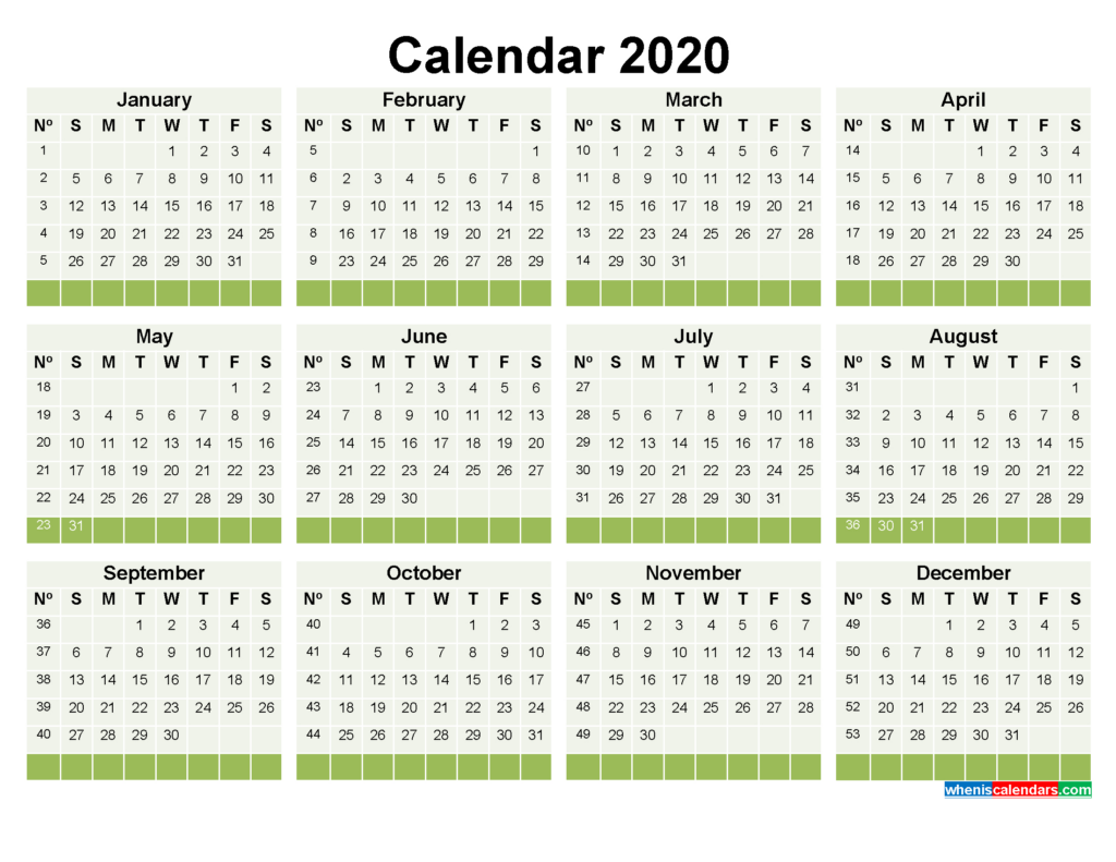 Calendar With Week Numbers 2020 Pdf Calendar Printables Free Templates - 2020 Calendar Week Numbers Pdf