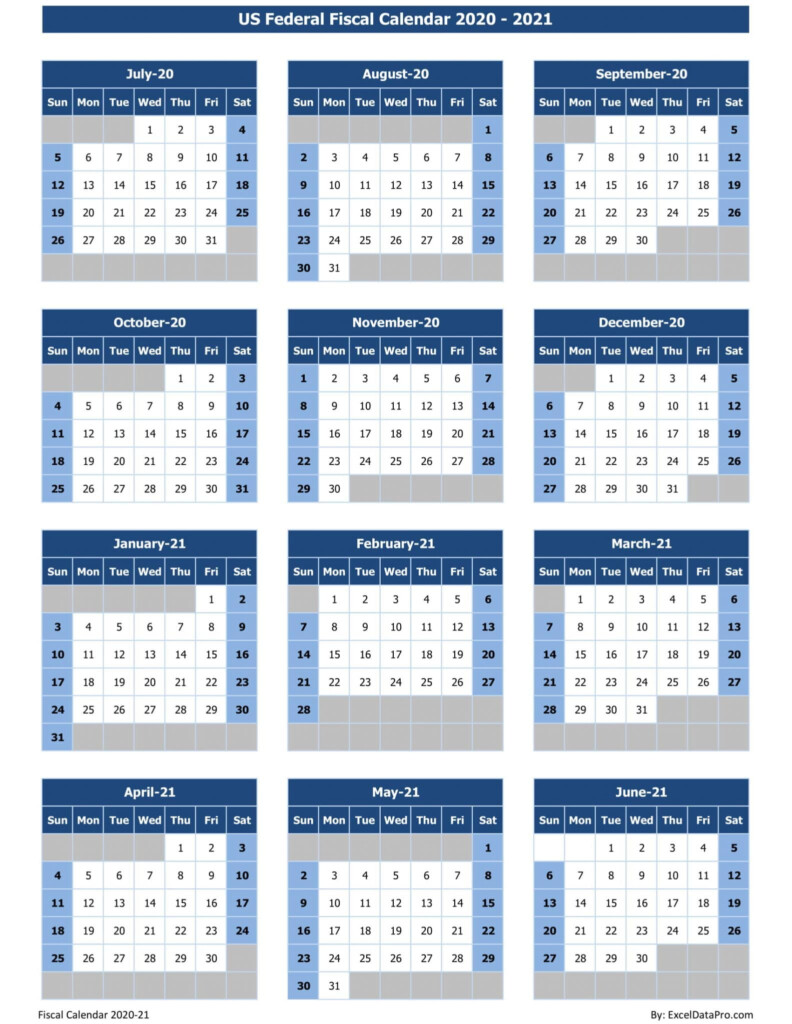 Download US Federal Fiscal Calendar 2020 21 Excel Template ExcelDataPro - Fiscal Year Calendar 2020 With Week Numbers