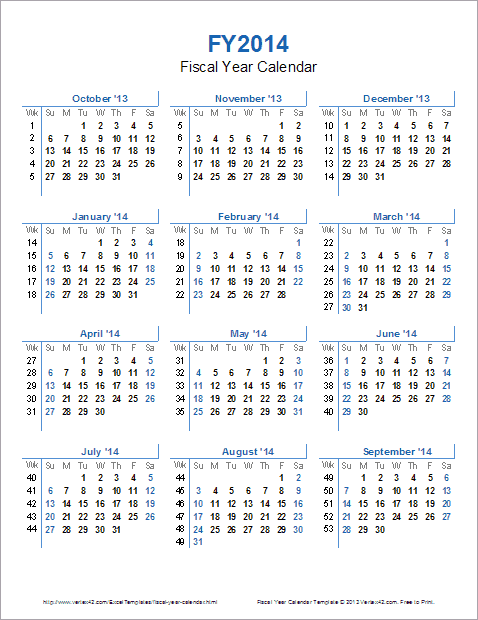 Excel Fiscal Year Calendar Template For Your Needs - Fiscal Calendar 2012 Week Numbers