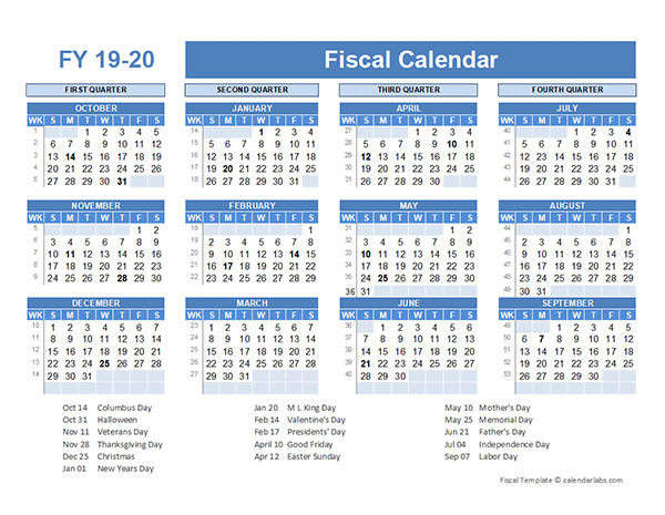 Fiscal Planner Template 2019 Free Printable Templates - 2019 Fiscal Calendar With Week Numbers Printable