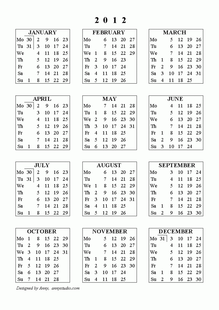 Free Printable Calendars And Planners For 2021 And Past Years - Fiscal Calendar 2012 Week Numbers