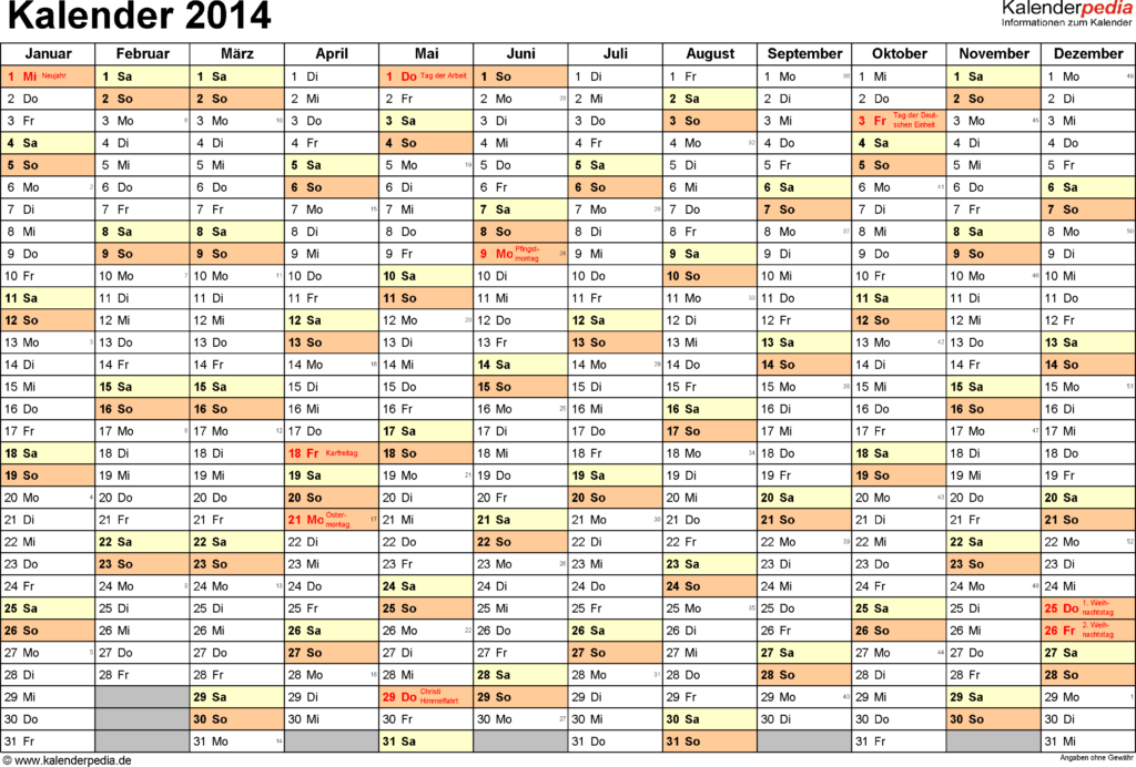 Kalender 2014 F r Word 16 Kostenlose Vorlagen Zum Ausdrucken - Calendar 2014 Ireland With Week Numbers