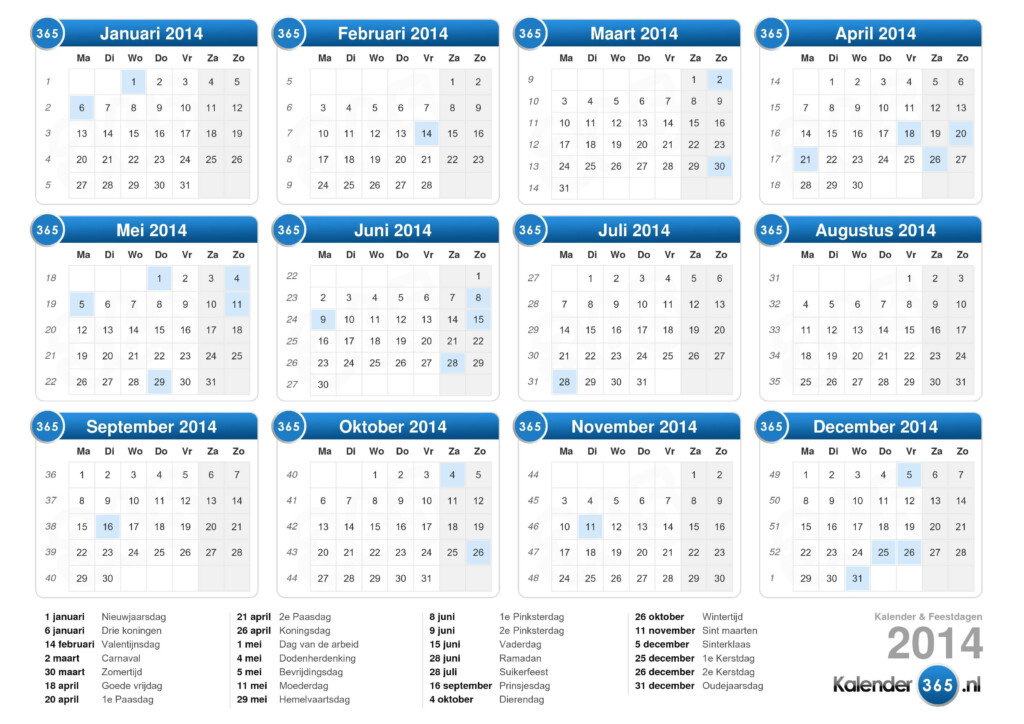 Kalender 2014 - 2014 Calendar Uk With Week Numbers