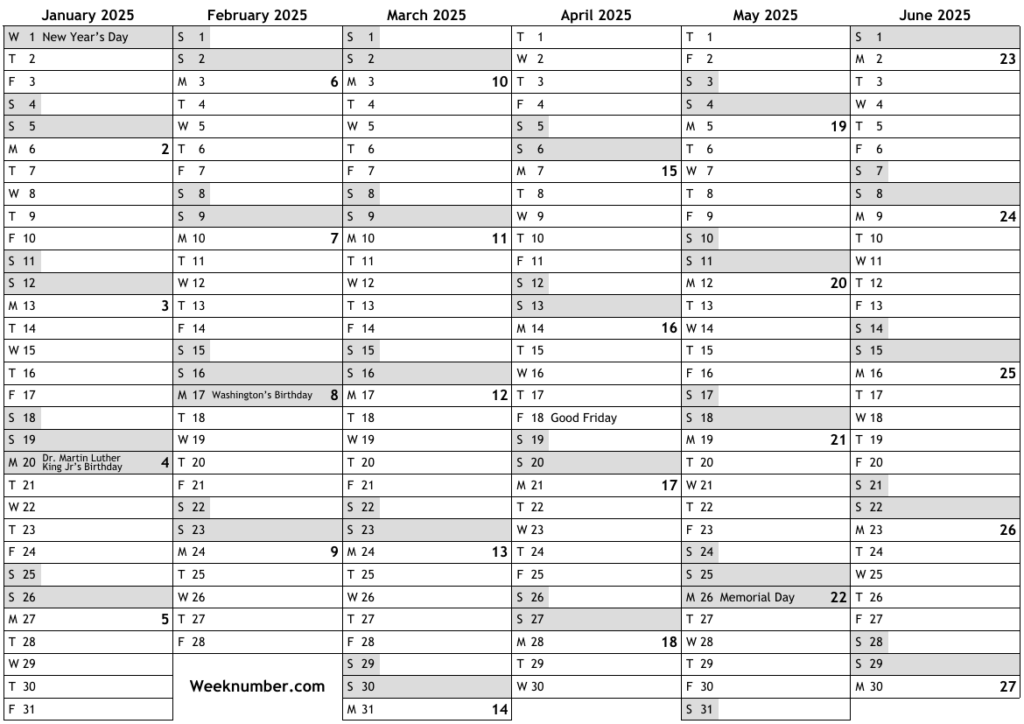 Printable 2025 Calendar Printable Calendar 2023 - 2025 Calendar Printable With Week Numbers