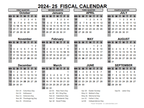 Printable Fiscal Year 2024 Calendar 2024 CALENDAR PRINTABLE - Fiscal Calendar 2024 Week Numbers