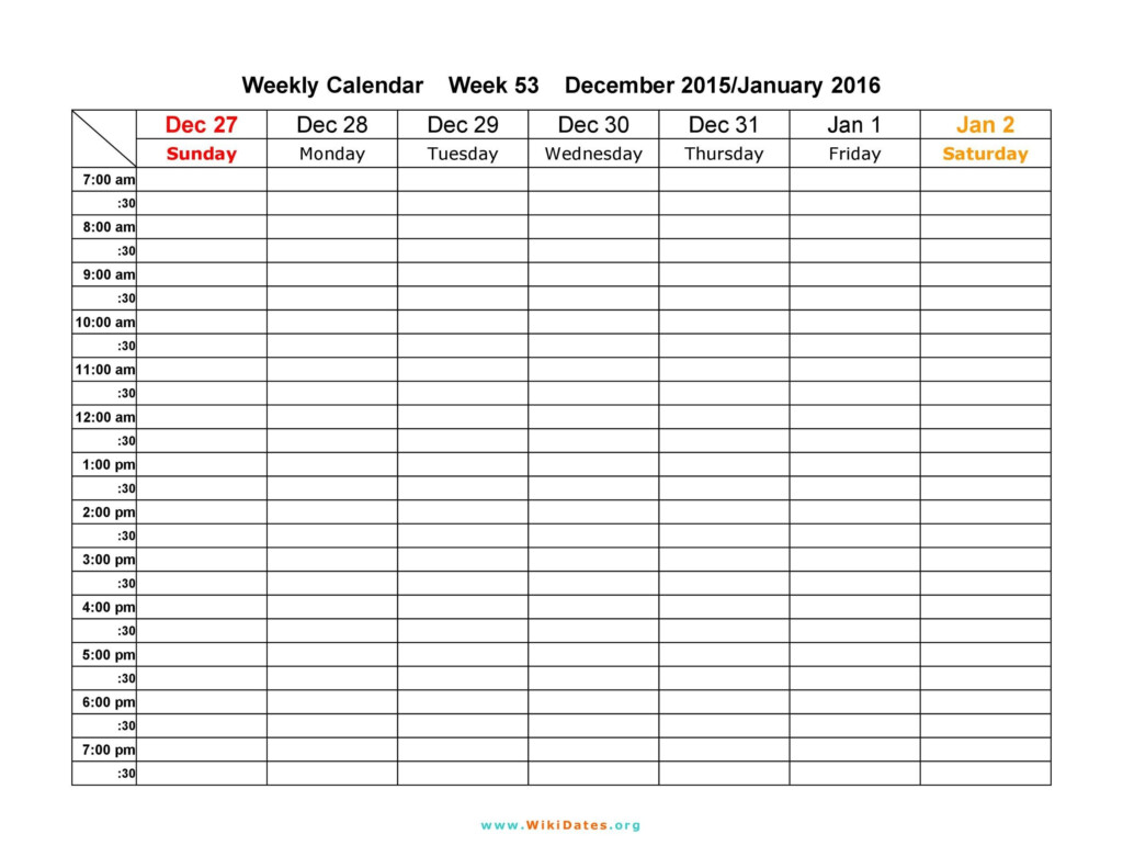 Printable Weekly Calendars - 2014 Calendar With Week Numbers Pdf