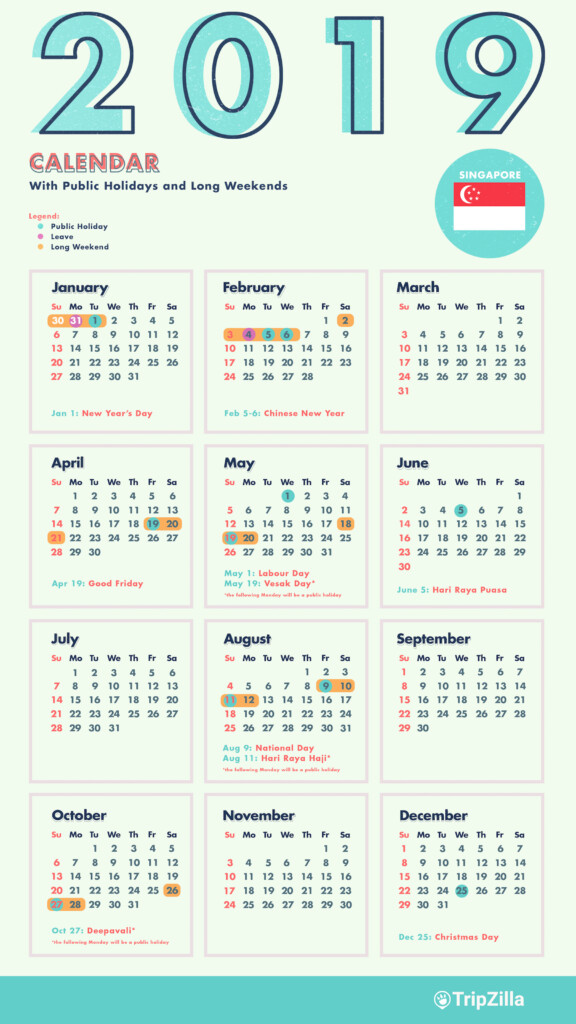 Singapore Calendar Alyse Bertine - 2019 Calendar With Week Numbers Singapore