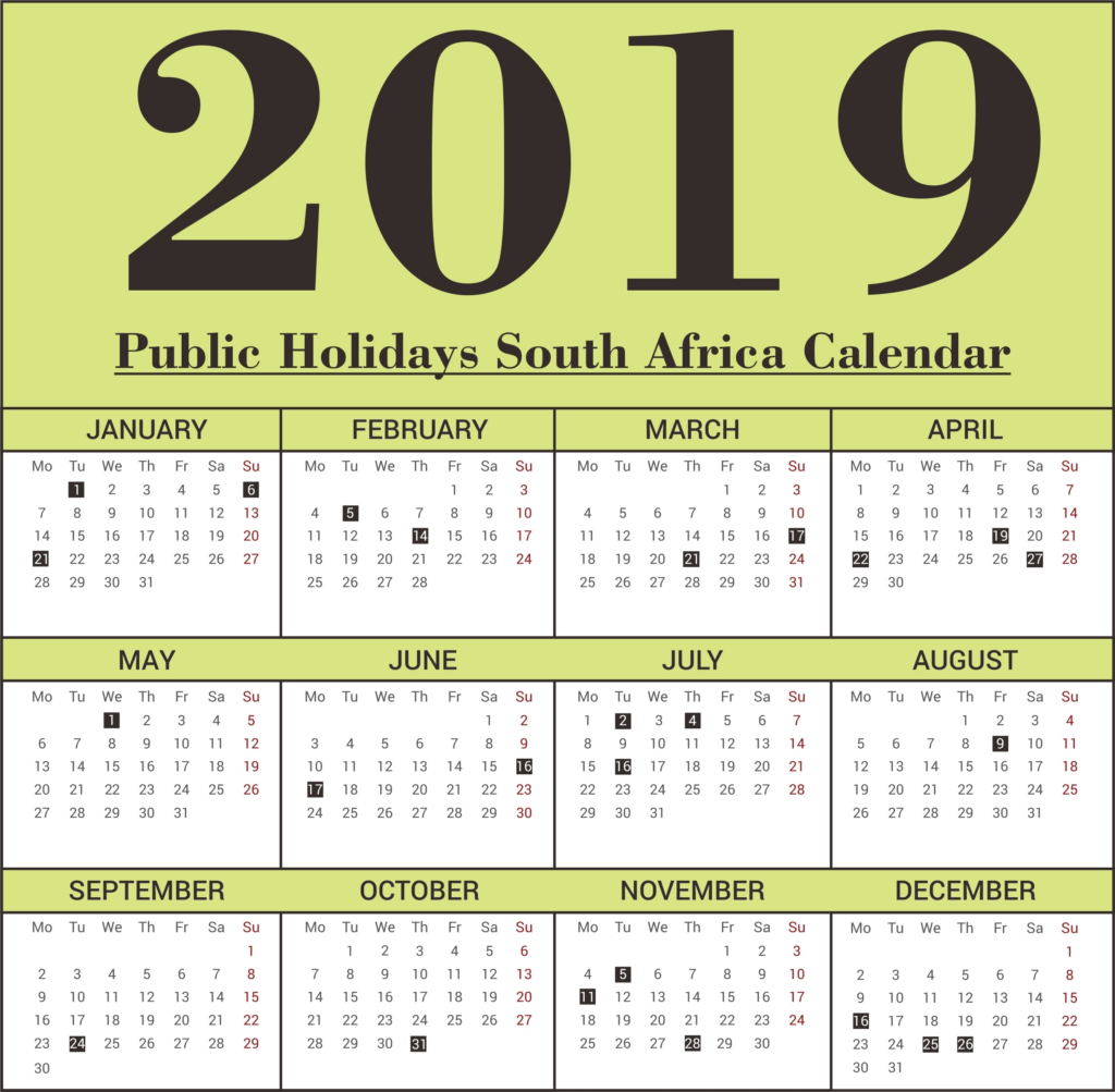 South African Calendar With Public Holidays Calendar Template Printable - 2015 South African Calendar With Week Numbers