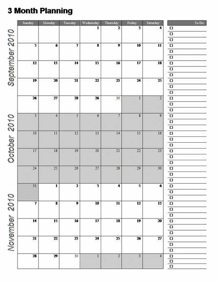 Three Month Printable Calendar - 3 Month Calendar With Week Numbers