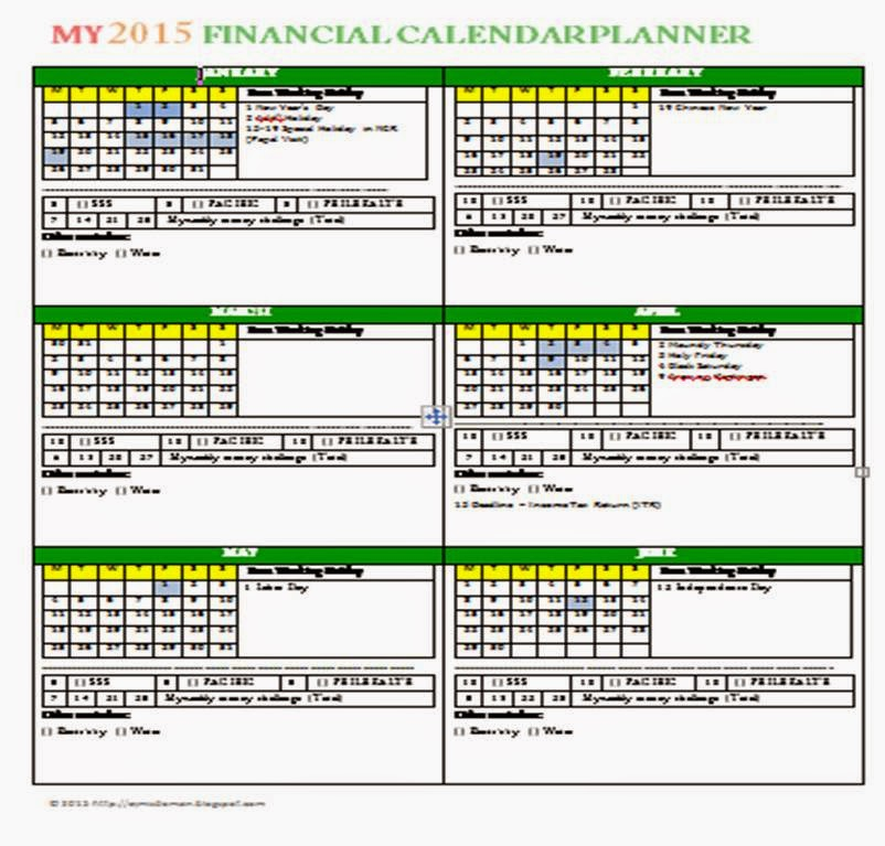 Unsullied Perspective Get Your Finances On Track With This 2015  - Financial Calendar 2015 With Week Numbers