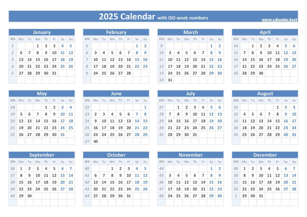 Week Numbers For 2025 List And Calendar Calendar best - 2025 Calendar With Week Numbers Australia