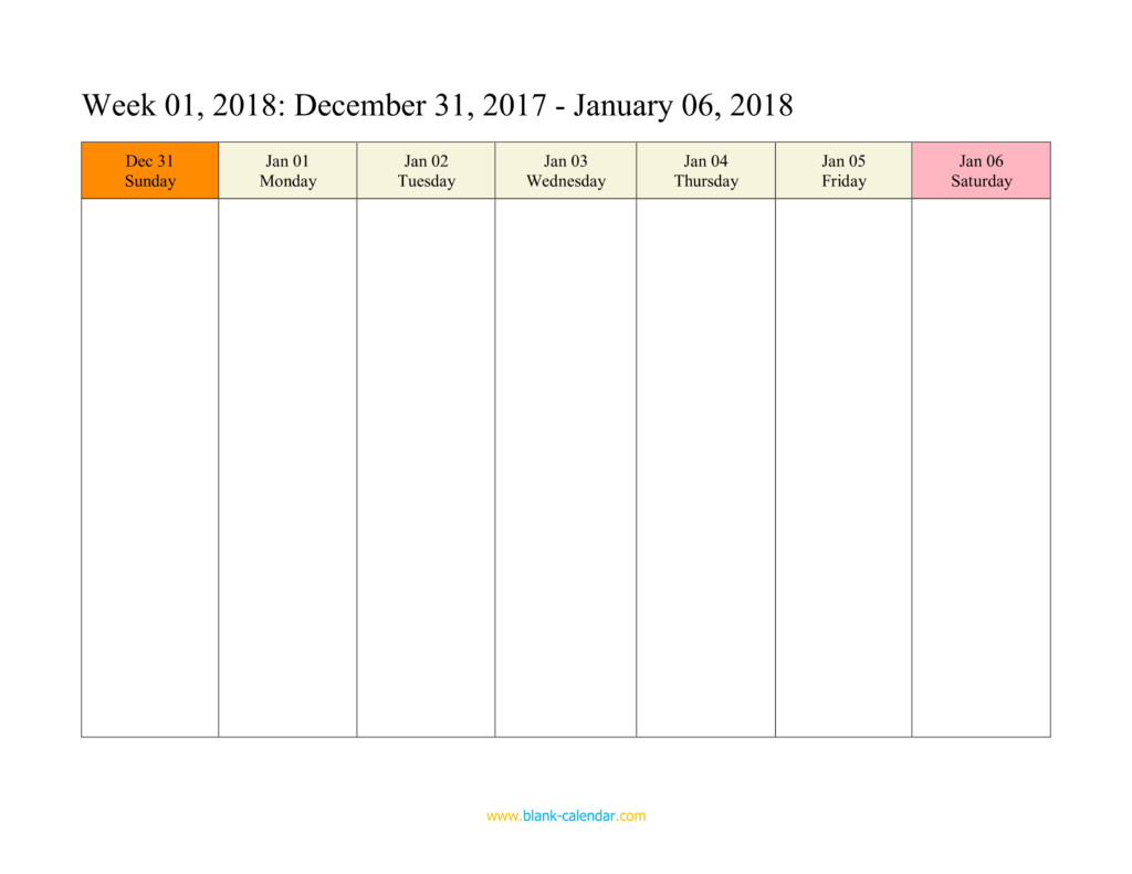 Weekly Calendar 2018 WORD EXCEL PDF  - 2018 Weekly Calendar Excel With Week Numbers