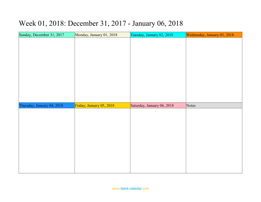 Weekly Calendar 2018 WORD EXCEL PDF  - 2018 Weekly Calendar Excel With Week Numbers