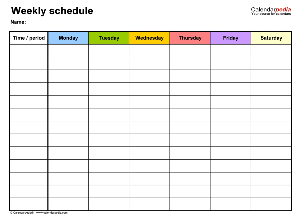 Weekly Calendar Template Excel Customize And Print - 2015 Calendar Excel With Week Numbers